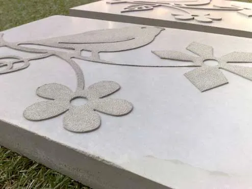 Abdrück, Abbildung, Text, Symbole im Beton