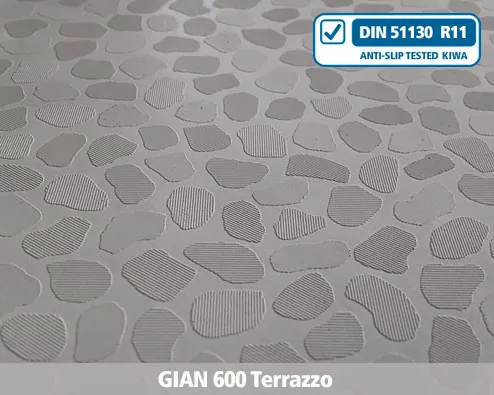 gian600 Terrazzo Beton, Antirutsch, Struktur, Profil, Treppe, Treppennase