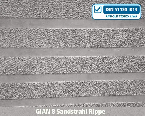 gian8 Strukturmatrize Sandstrahl Rippe Beton, Antirutsch, Struktur, Profil, Treppe, Treppennase