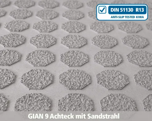 gian9 Achteck mit Sandstrahl Beton, Antirutsch, Struktur, Profil, Treppe, Treppennase