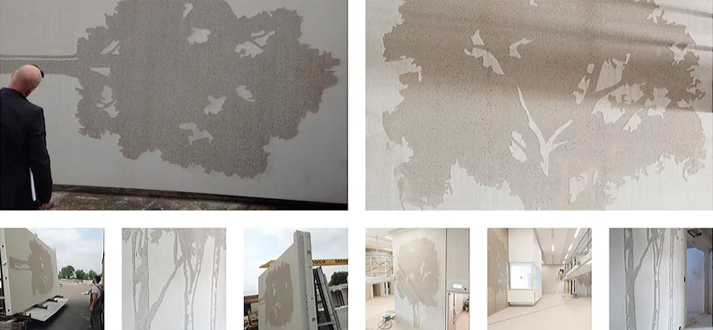 Abdrück, Abbildung, Text, Symbole im Beton